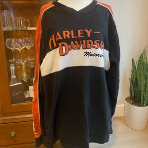 Harley-Davidson Black, Orange, and White Long Sleeve
